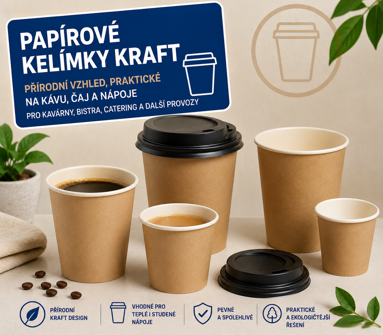Papírové kelímky kraft