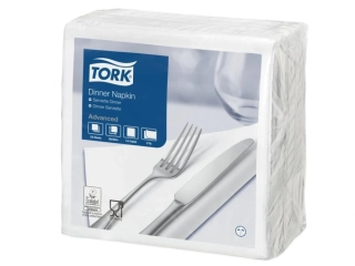 Tork 477579 jemné ubrousky na večeři bílé 3vrstvé, 39 × 39 cm – 100 ks