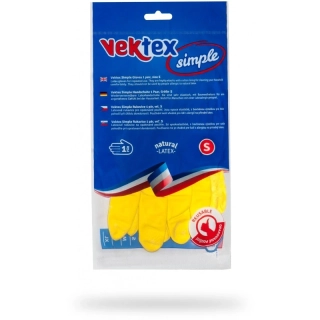 Úklidové latexové rukavice S, žluté