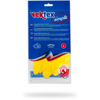 Úklidové latexové rukavice L, žluté