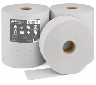 Toaletní papír JUMBO 280 PrimaSoft, 265 m, 1vr., recyklovaný, šedý (010111)